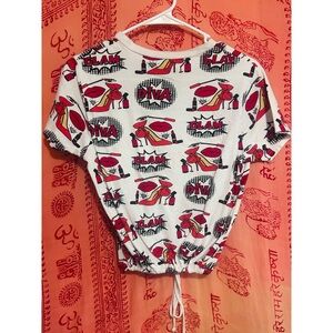 Pop art graphic crop top